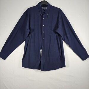 Club Room Men's Traveler Dress Shirt Blu Notte Regular Fit 17 34/35 Stretch